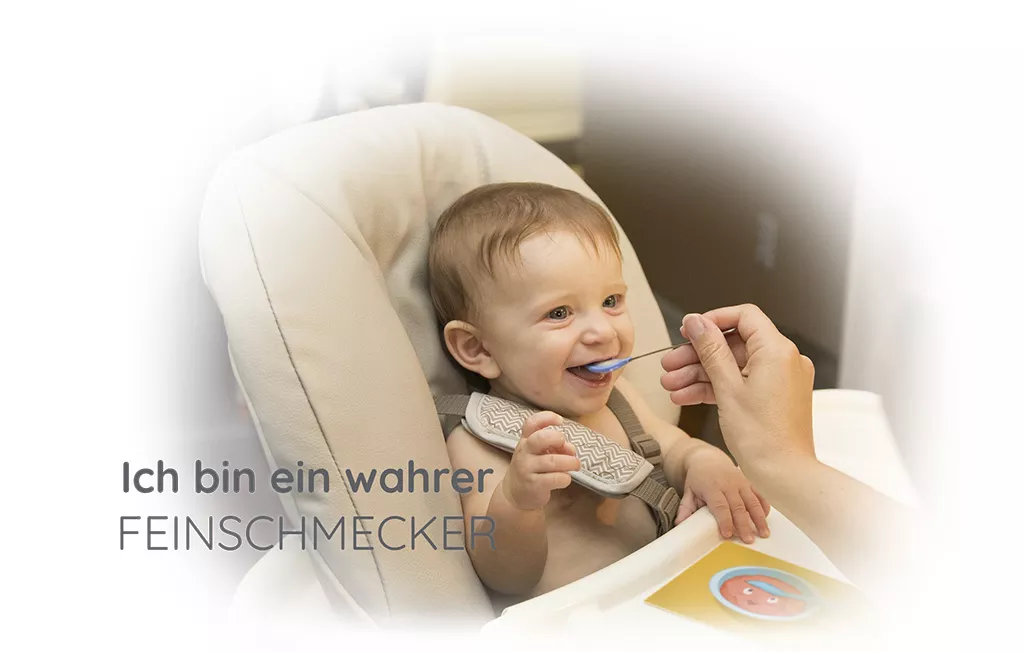 Baby eats baby food