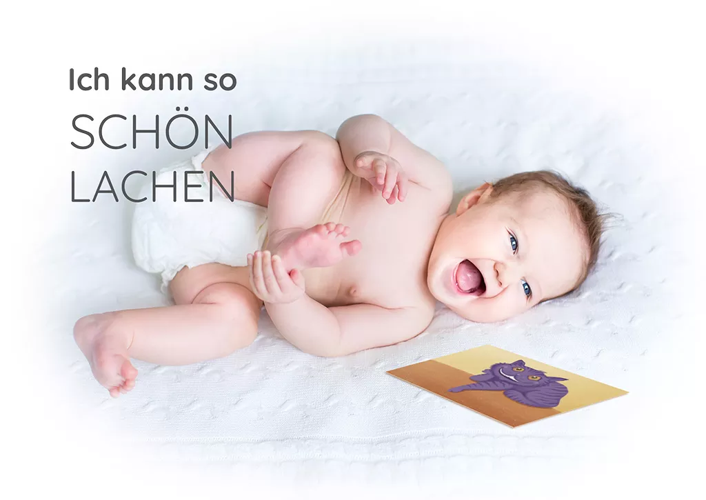 Baby laughs